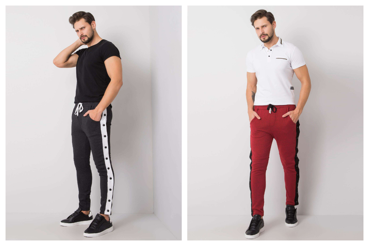 klasyczne jednokolorowe spodnie dresowe męskie basic w hurtowni online