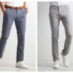 Klasyczne spodnie męskie w stylizacjach do pracy w kolorze szarym