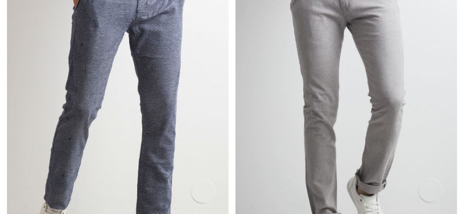 Klasyczne spodnie męskie w stylizacjach do pracy w kolorze szarym