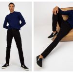 czarne jeansy męskie slim fit w stylizacji